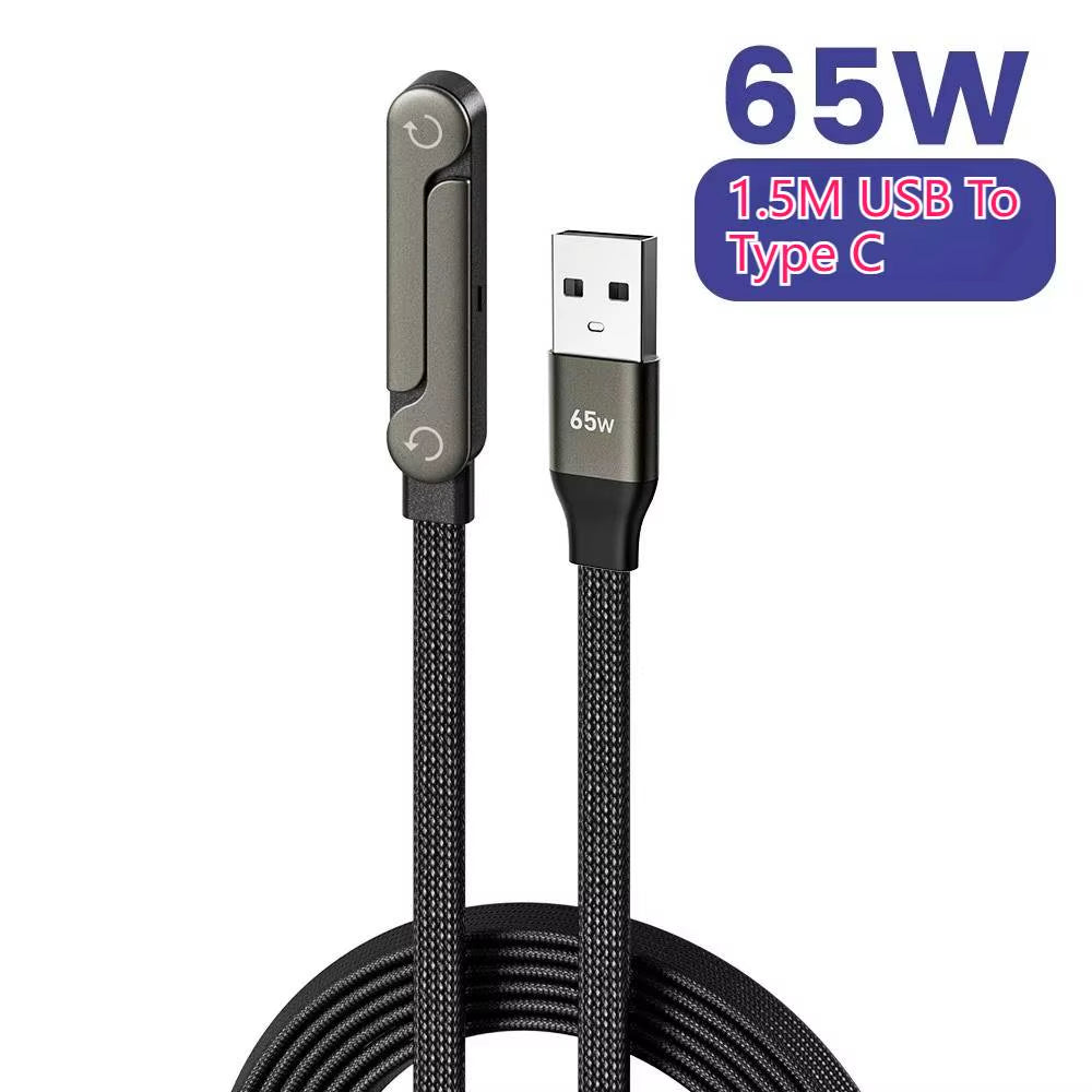 USB Type C Flat Charger Charging Cable C Kick Cable Stand with Invisible Support Foldable Phone Holder 240W Charge Wire Bracket